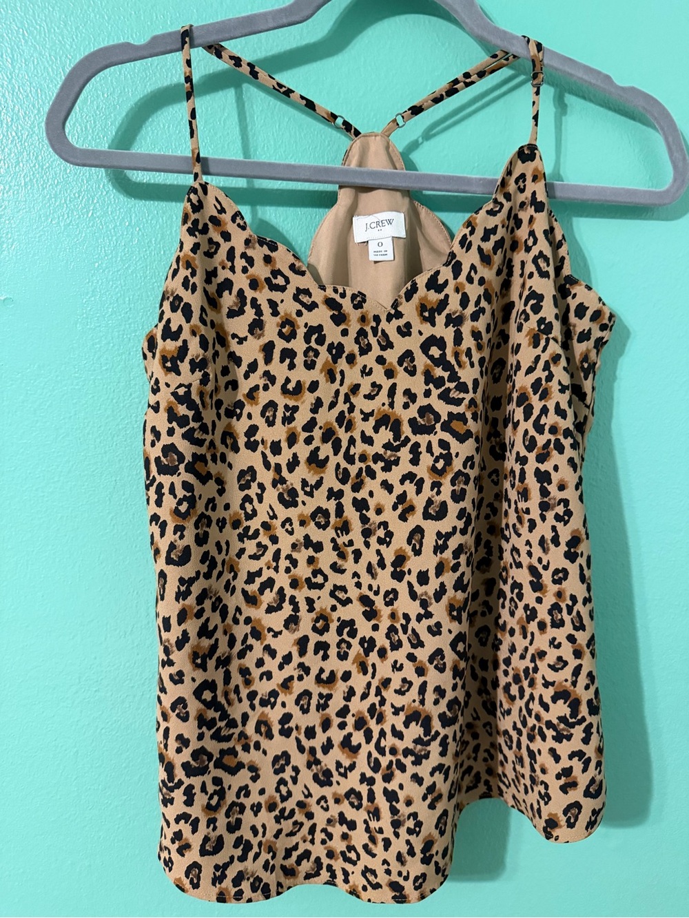 J. Crew Leopard Print Cami in Tan and Black